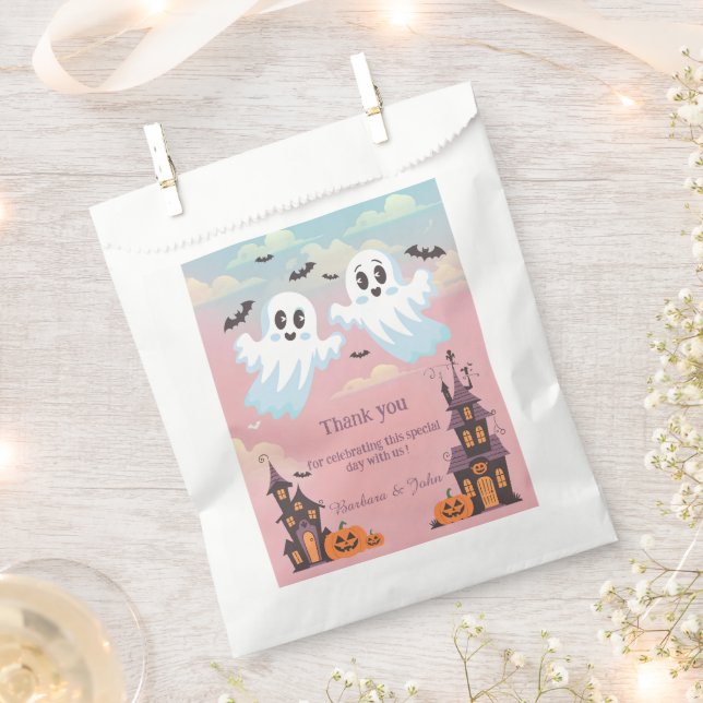 Twin Boos Halloween Baby Shower Danke Geschenktütchen (Ausgeschnitten)