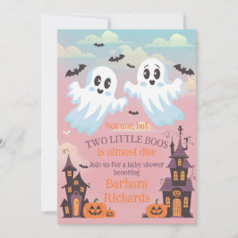 Twin Boos Halloween-Kinderdusche Einladung