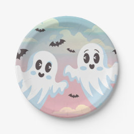 Twin Boos Halloween-Kinderdusche Pappteller