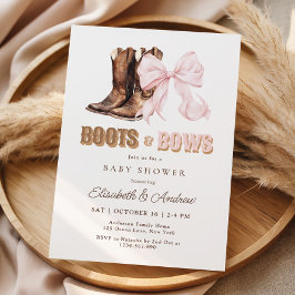 TWIN Boots & Bows Baby Shower Invitation