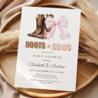 TWIN Boots & Bows Babyparty-Einladung