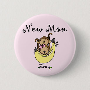 Twin Boy and Girl Junge Mutter Tshirts Button