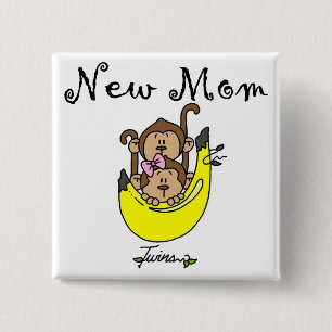 Twin Boy and Girl Junge Mutter Tshirts Button