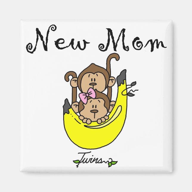 Twin Boy and Girl Junge Mutter Tshirts Magnet (Vorne)