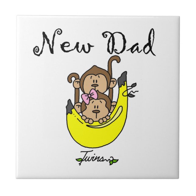 Twin Boy and Girl New Dad Geschenke Fliese (Vorderseite)
