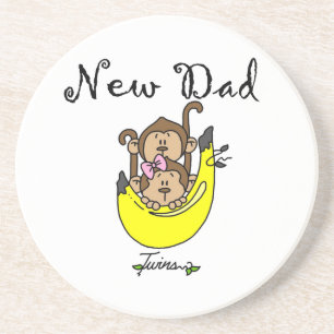Twin Boy and Girl New Dad Geschenke Getränkeuntersetzer