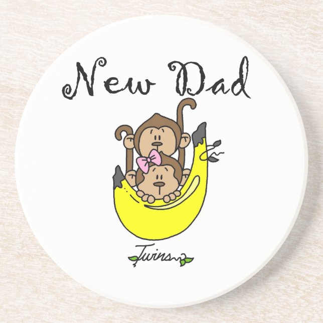 Twin Boy and Girl New Dad Geschenke Getränkeuntersetzer (Vorne)