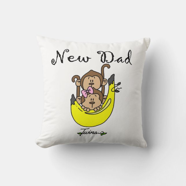 Twin Boy and Girl New Dad Geschenke Kissen (Vorderseite)