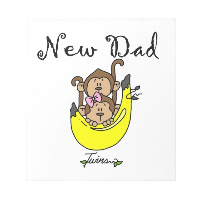 Twin Boy and Girl New Dad Geschenke Notizblock (Vorderseite)