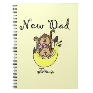Twin Boy and Girl New Dad Geschenke Notizblock