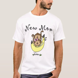 Twin Boy and Girl New Mom Tshirts