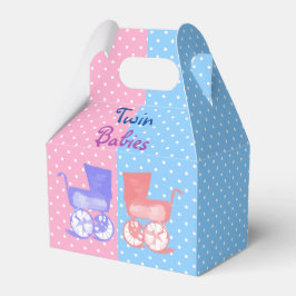 Twin Boy Girl Babies Polka Dots Napkins Geschenkschachtel