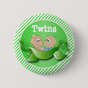 Twin Boy & Girl Baby Shower Button
