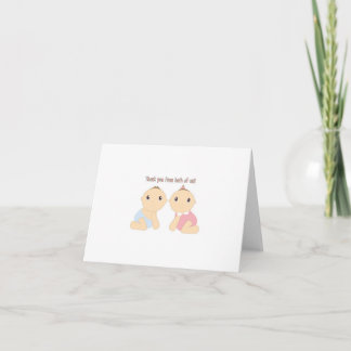 Twin Boy / Girl Danke Note Card