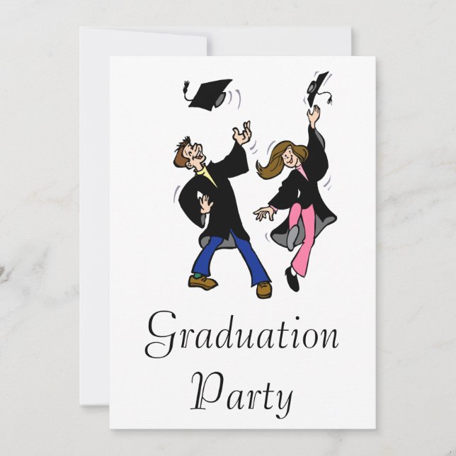 Twin Boy & Girl Graduate Einladung (Vorderseite)