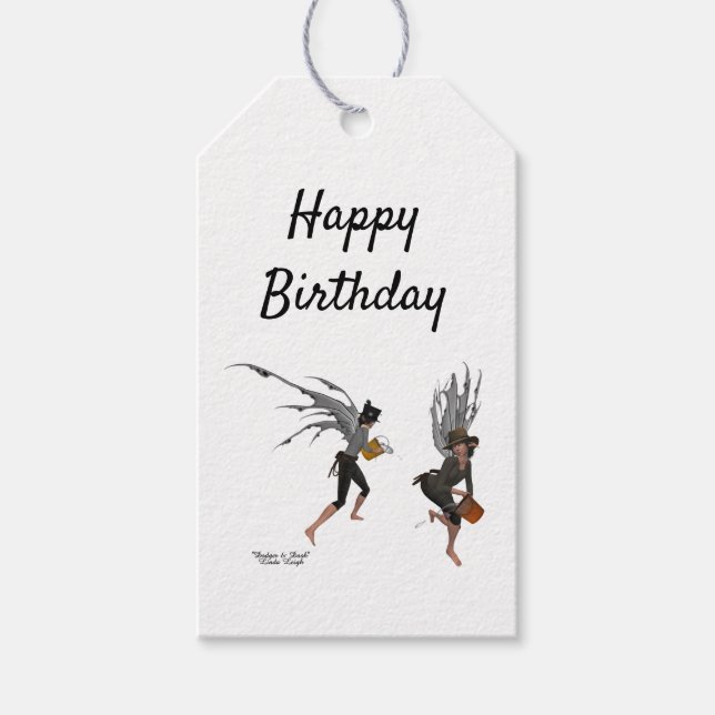 Twin Boy Rain Fee Geschenk Tag Geschenkanhänger (Vorderseite)