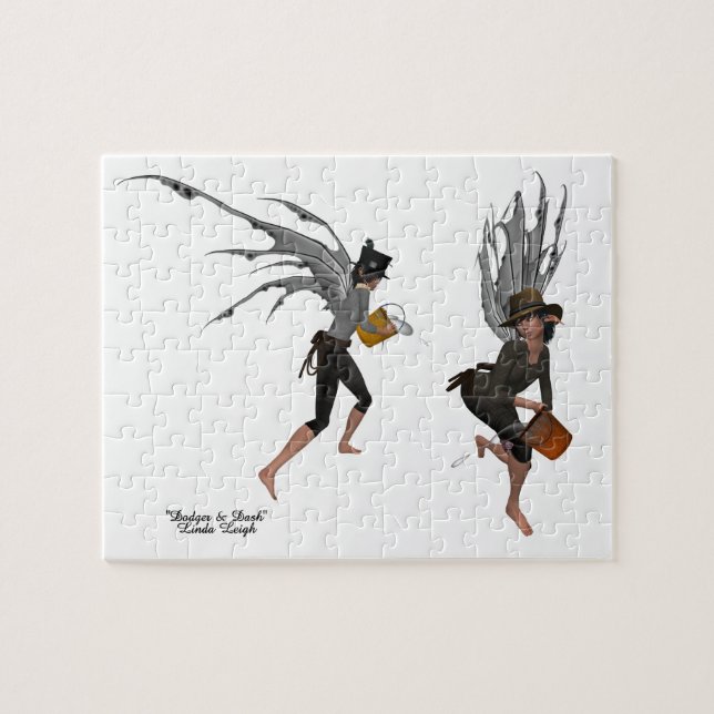 Twin Boy Rain Fee Jigsaw Puzzle (Horizontal)