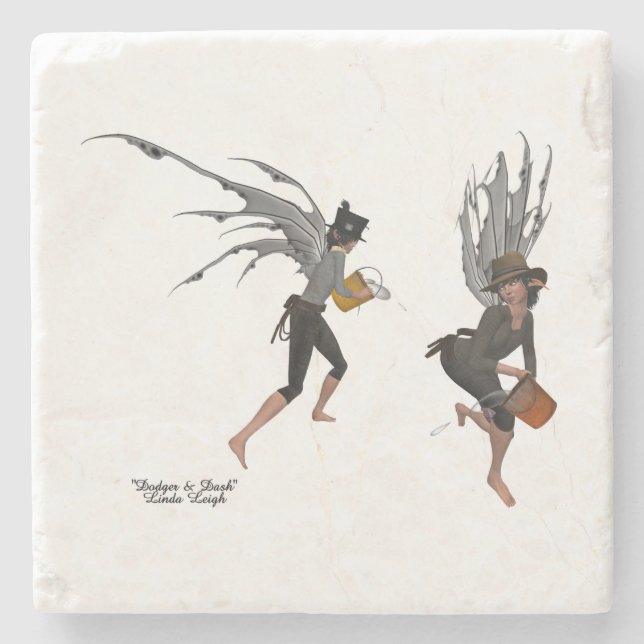 Twin Boy Rain Fee Stone Untersetzer (Vorderseite)