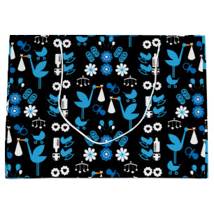 Twin Boy Stalk Delivery Blue Große Geschenktüte
