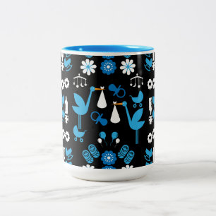 Twin Boy Stalk Delivery Blue Zweifarbige Tasse