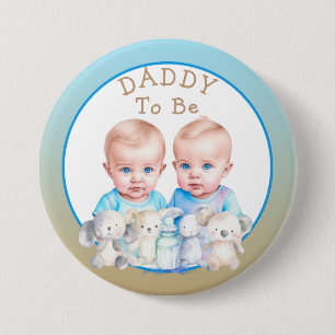 Twin Boy's Baby Shower Daddy zu sein Button