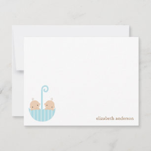 Twin Boys Baby shower Merci Cartes