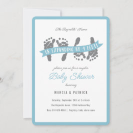Twin Boys Couples Dusche Blau und Gray Baby Dusche Einladung