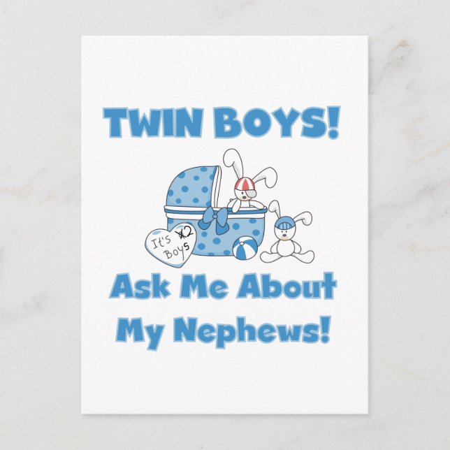 Twin Boys Fragte über meinen Nephew Postkarte (Vorderseite)