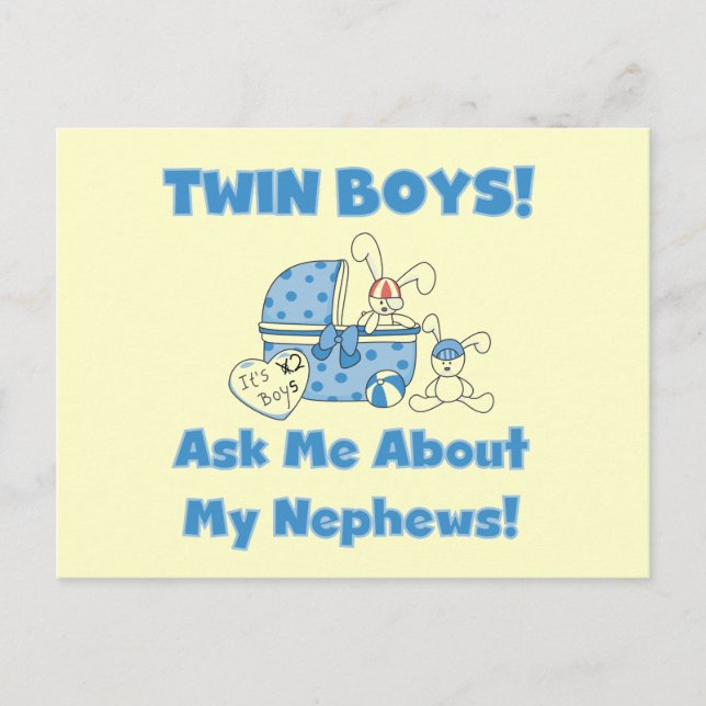 Twin Boys Fragte über meinen Nephew Postkarte (Vorderseite)