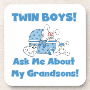Twin Boys Grandsons Geschenke Getränkeuntersetzer