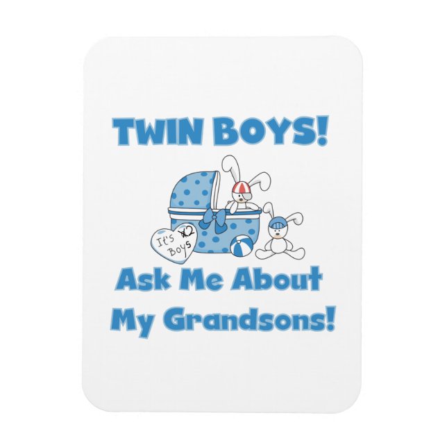 Twin Boys Grandsons Geschenke Magnet (Vertikal)