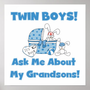 Twin Boys Grandsons Geschenke Poster