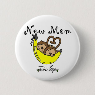 Twin Boys Junge Mutter Tshirts und Geschenke Button