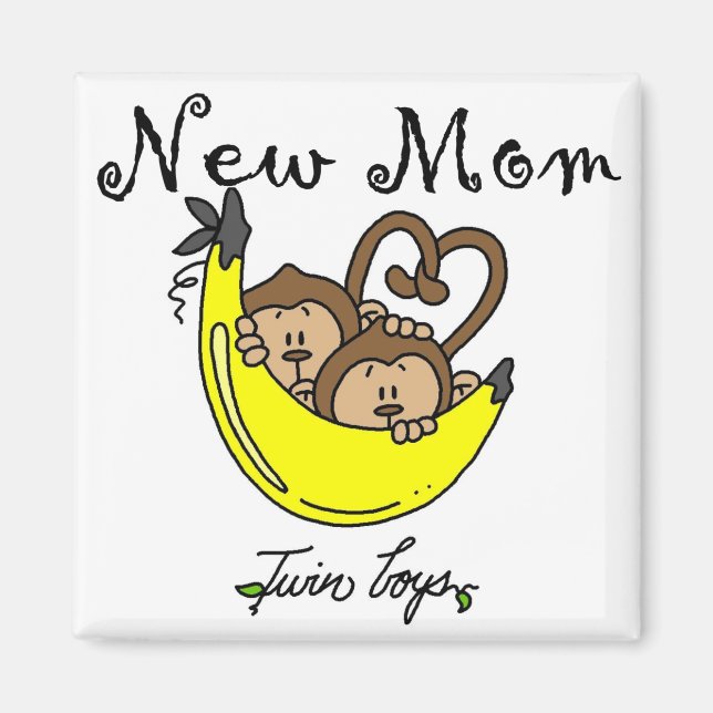 Twin Boys Junge Mutter Tshirts und Geschenke Magnet (Vorne)