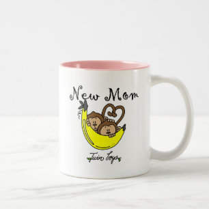 Twin Boys Junge Mutter Tshirts und Geschenke Zweifarbige Tasse
