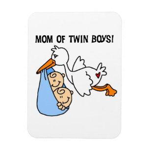 Twin Boys Mama Stork Geschenke Magnet
