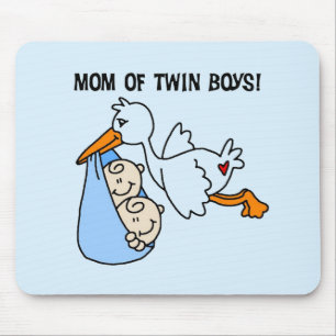 Twin Boys Mama-Stork Tshirts und Geschenke Mousepad