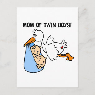 Twin Boys Mama-Stork Tshirts und Geschenke Postkarte