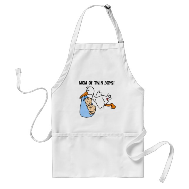 Twin Boys Mama-Stork Tshirts und Geschenke Schürze (Vorne)