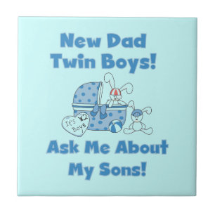 Twin Boys New Dad Geschenke Fliese