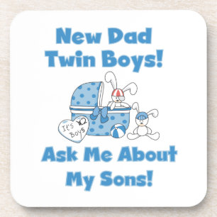 Twin Boys New Dad Geschenke Untersetzer