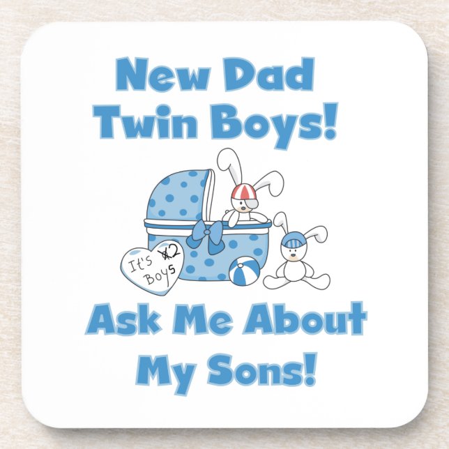 Twin Boys New Dad Geschenke Untersetzer (Vorderseite)