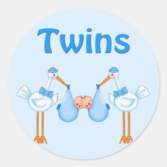 Twin Boys Runder Aufkleber (Vorderseite)