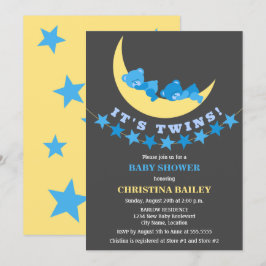 Twin Boys Teddy Bear Babydusche Einladung