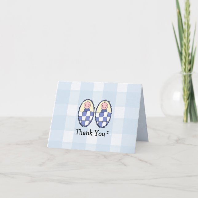 Twin Boys Vielen Dank Dankeskarte (Vorderseite)