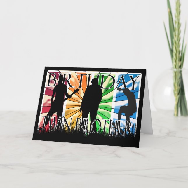 Twin Brother Birthday Card Male Modern Karte (Vorderseite)