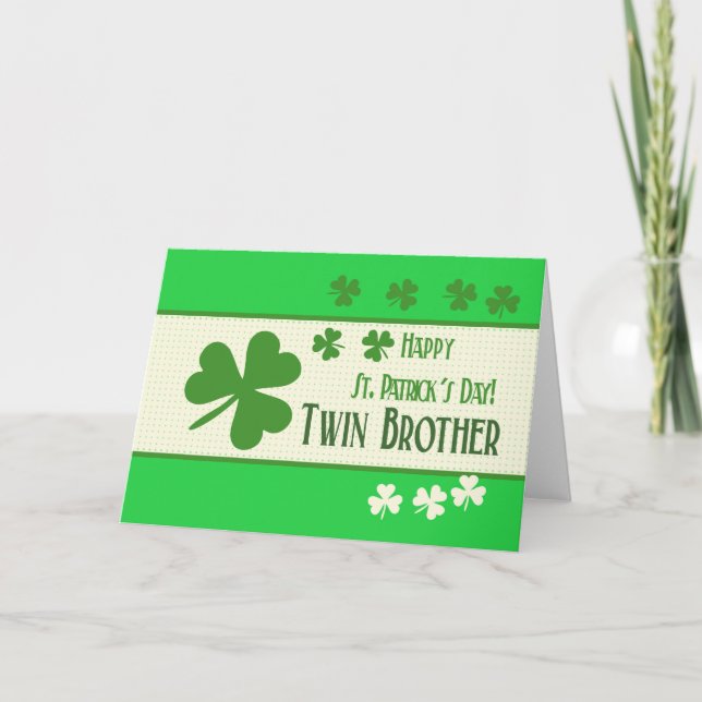 Twin Brother Happy St. Patrick's Day Karte (Vorderseite)