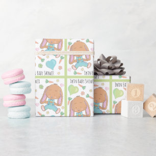 Twin Bunnies Spring Baby Duschpapier Geschenkpapier