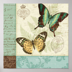 Twin Butterflies Poster