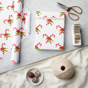Twin Candy Canes Holiday Geschenkpapier